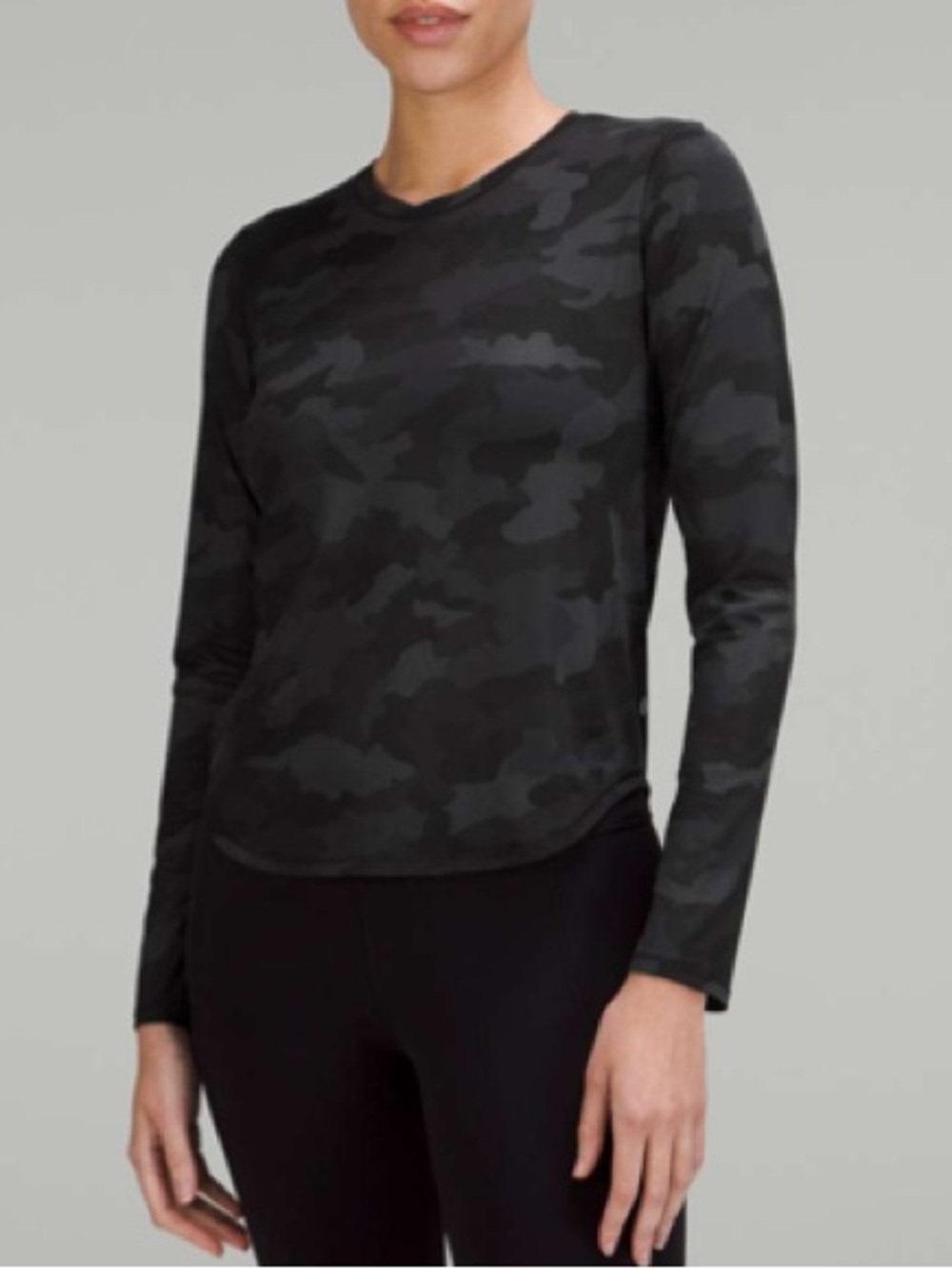 lululemon athletica Black & Charcoal Camo Long-Sleeve Crew